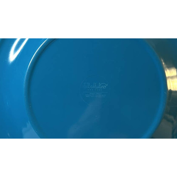 IL Mulino New York Set Of (5) 100% Melamine Turquoise Blue Abstract Print Plates - Picture 6 of 10